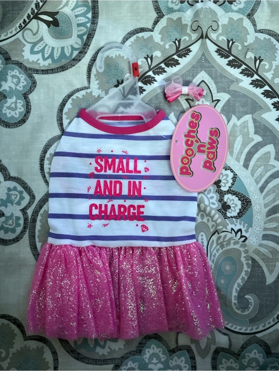 Other - Pink 'Small and in Charge' Sparkle Dress for Small Pets